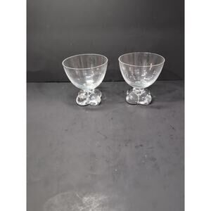 Vintage Tiffin Franciscan Du Jour Champagne Glasses Set 2 Tall‎ Sherbet Glasses